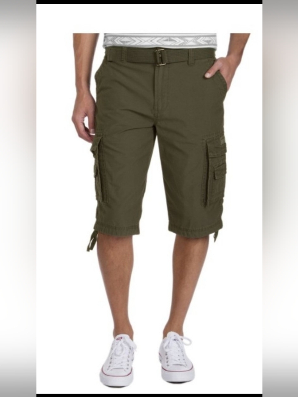 UNIONBAY MESSANGER DOUBLE STACK CARGO SHORTS MILITARY GREEN MENS SIZE 40 BNWOT